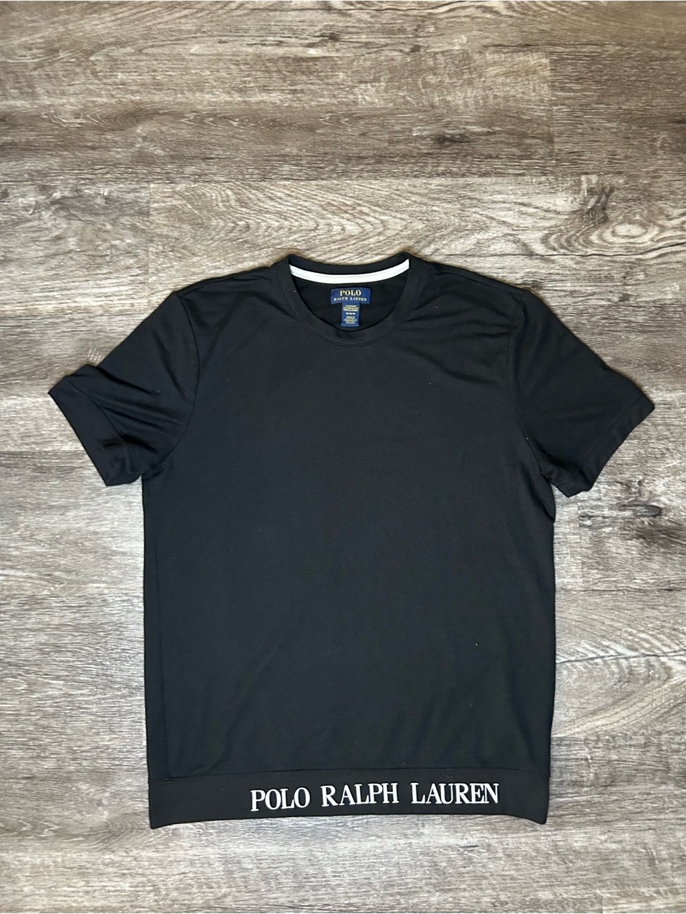Polo Ralph Lauren Men’s Medium Black Logo Hem Short Sleeve Sleepwear Shirt